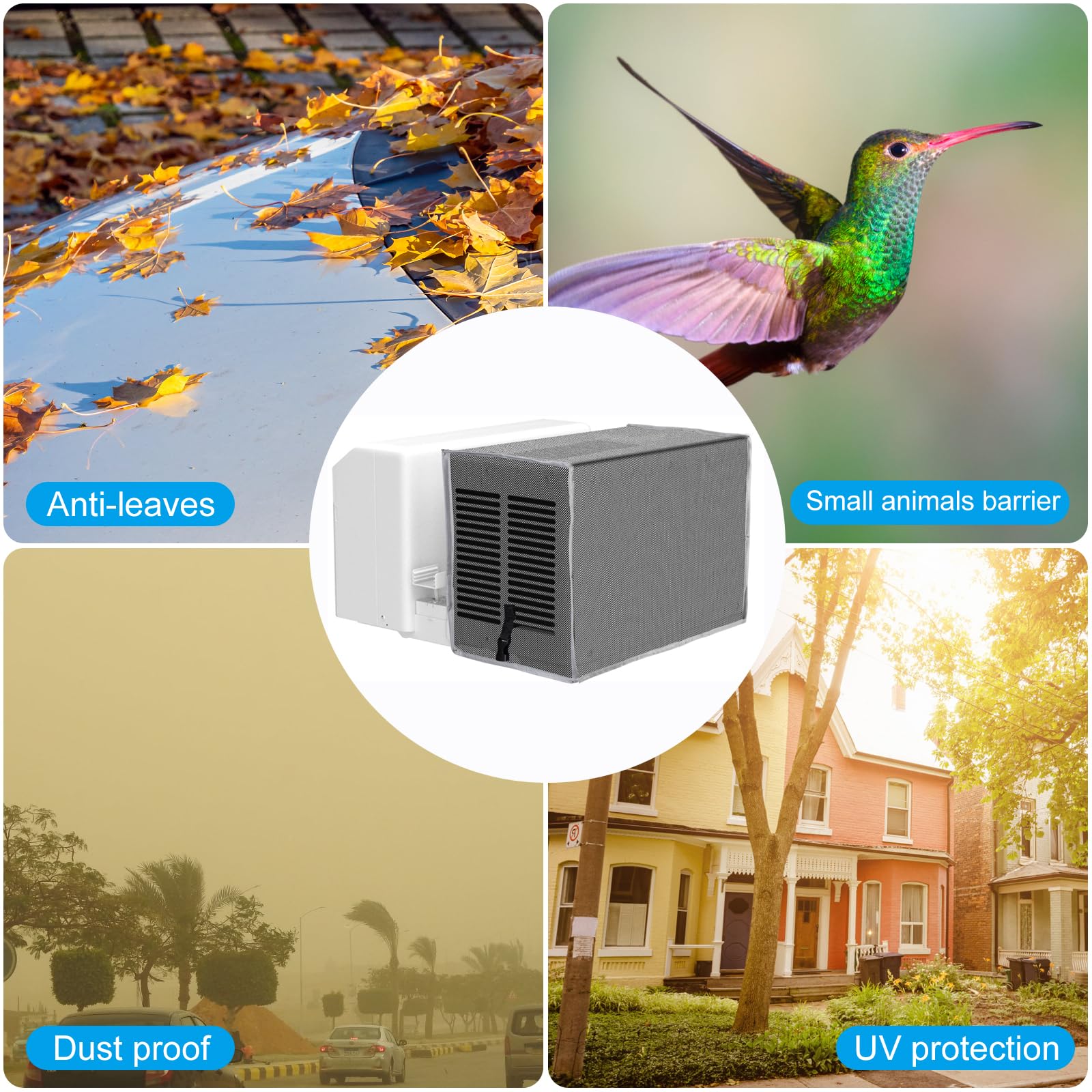 Midea U-Shaped Air Conditioner Bug Screen - Durable Mesh Cover to Prevent Leaves, Insects & Small Animals - Perfect for Home, Office & Outdoor Use