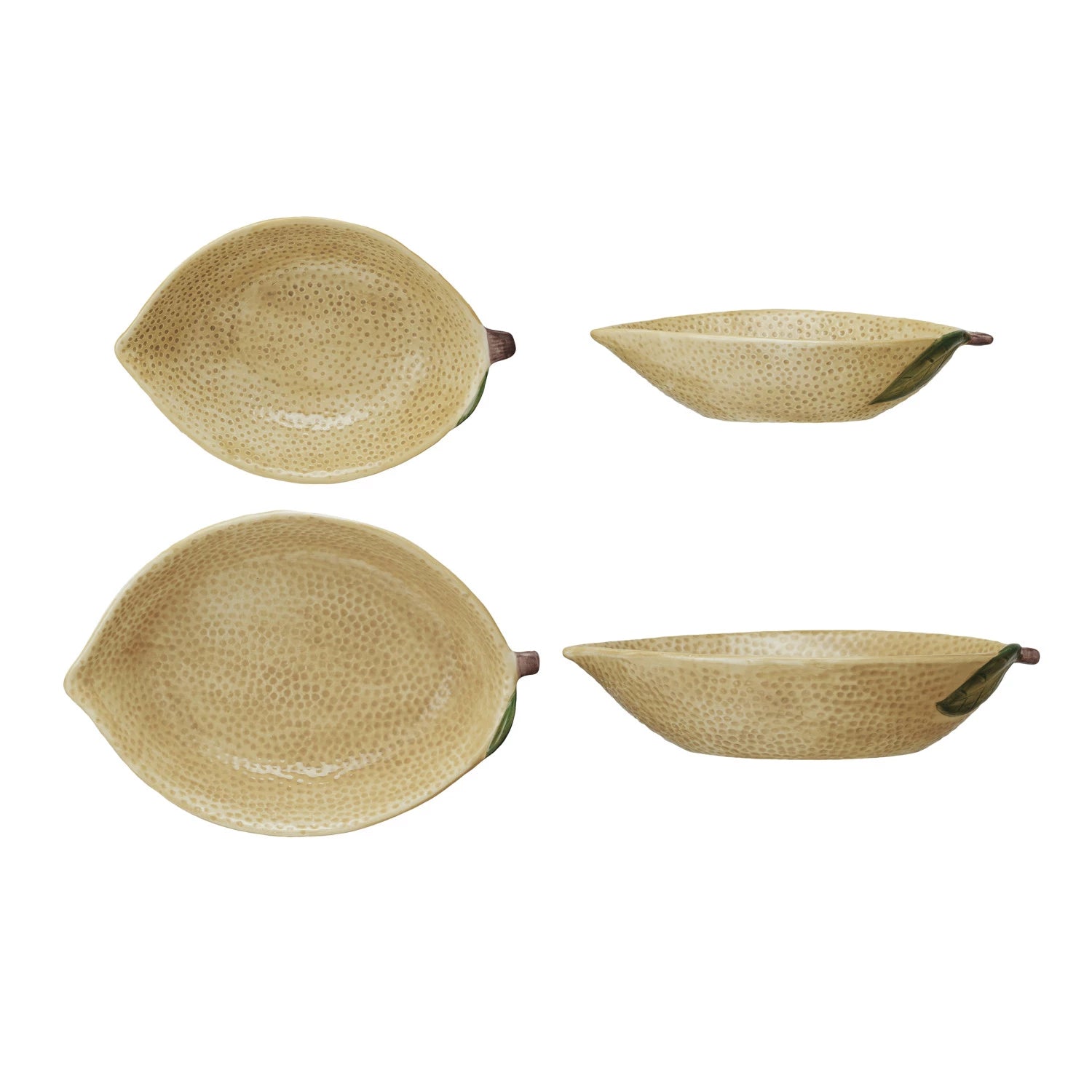 Handmade Stoneware Lemon Bowls - Ceramic Fruit Serving Dishes for Kitchen & Dining | Perfect for Salads, Desserts, and Table Decor