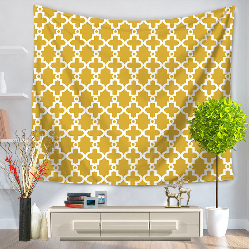 Modern Geometric Print Tapestry Wall Hanging - Sandy Beach Design Fabric Art for Bedroom Decor, Dorm Room, or Outdoor Picnic Blanket (GT1026)