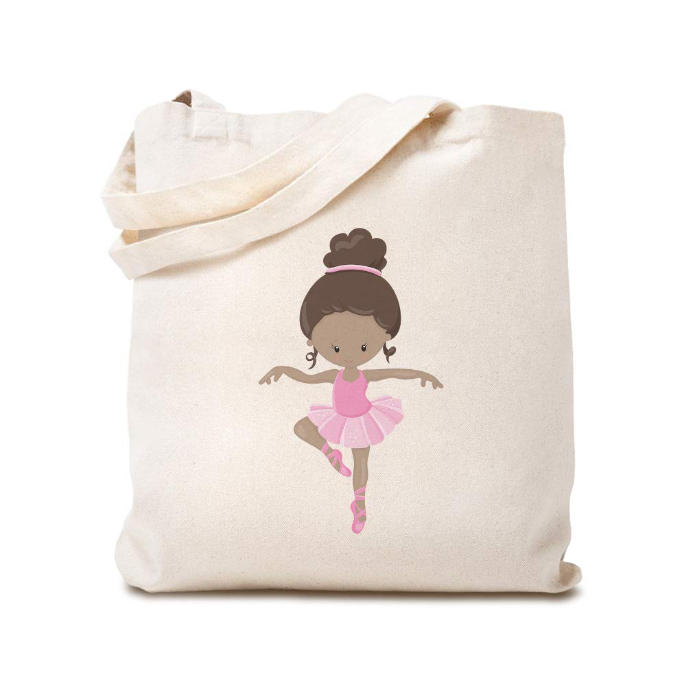 Custom Canvas Tote Bag - Eco-Friendly Reusable Shopping Bag with Ballet Brown B Girly Ballerina Design | Perfect for Kids, Beach Trips, Grocery Shopping & Everyday Use
