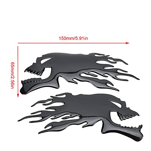 3D Flame Skull Motorcycle Stickers - 2Pcs Fuel Decals for Helmets & Bikes