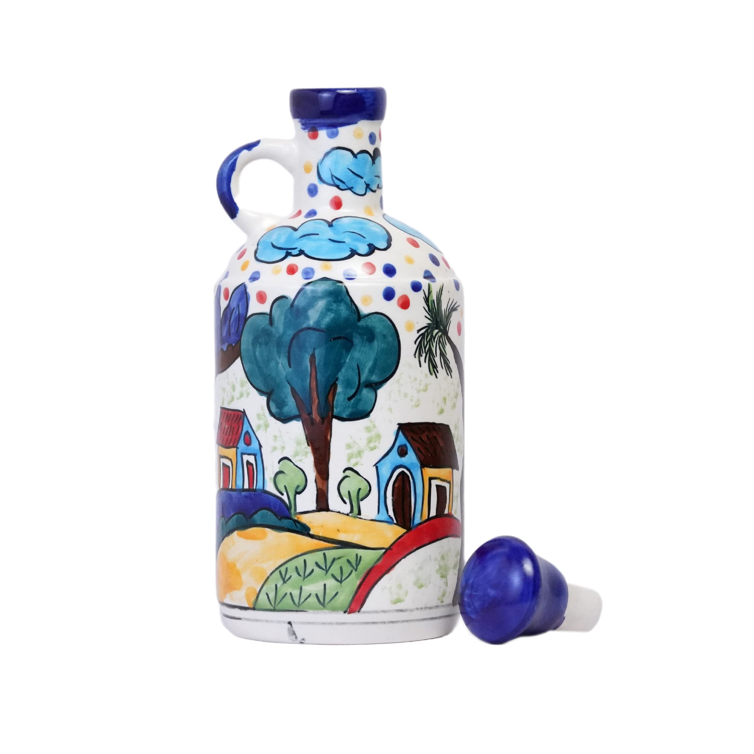 KITDECO 1000ml Oil Dispenser Bottle with Hut Pattern - Kitchen Oil Sprayer & Vinegar Bottle for Cooking | 100% Food Safe, Microwave Safe | Perfect for Salad Dressing, Baking & Frying