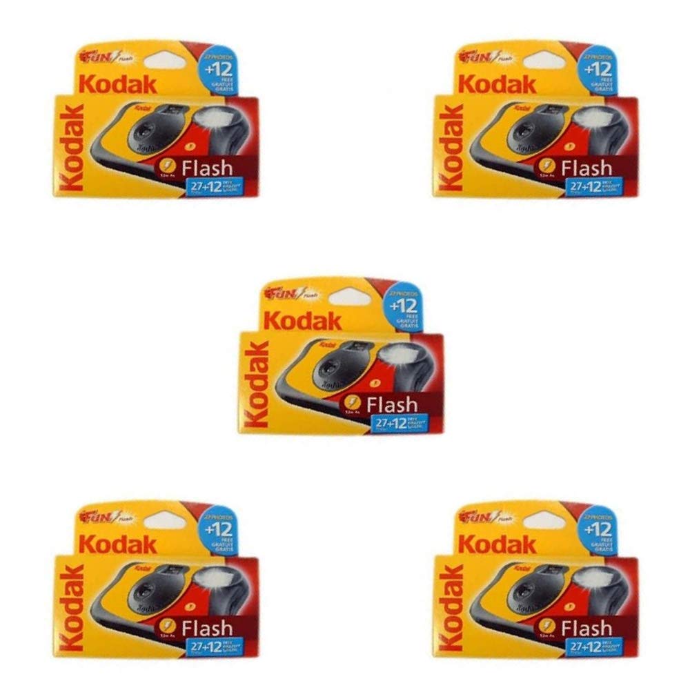 Kodak FunSaver Disposable Camera 35mm - 39 Exposures (5 Pack) - Perfect for Weddings, Parties & Travel Photography