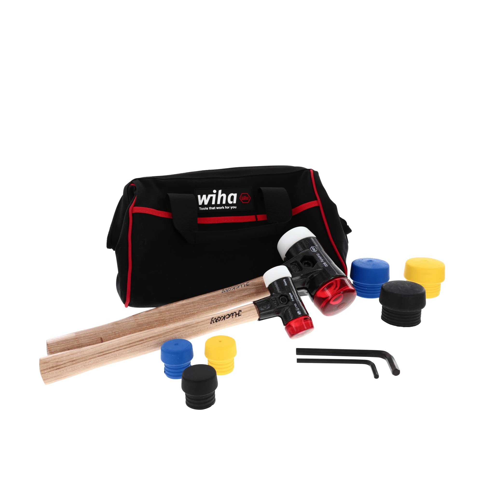 Wiha 83290 15-Piece Mallet Set - Professional Soft Face Hammer Kit for Woodworking, Leather Craft & Jewelry Making | Perfect for Carpenters, Artisans & DIY Projects