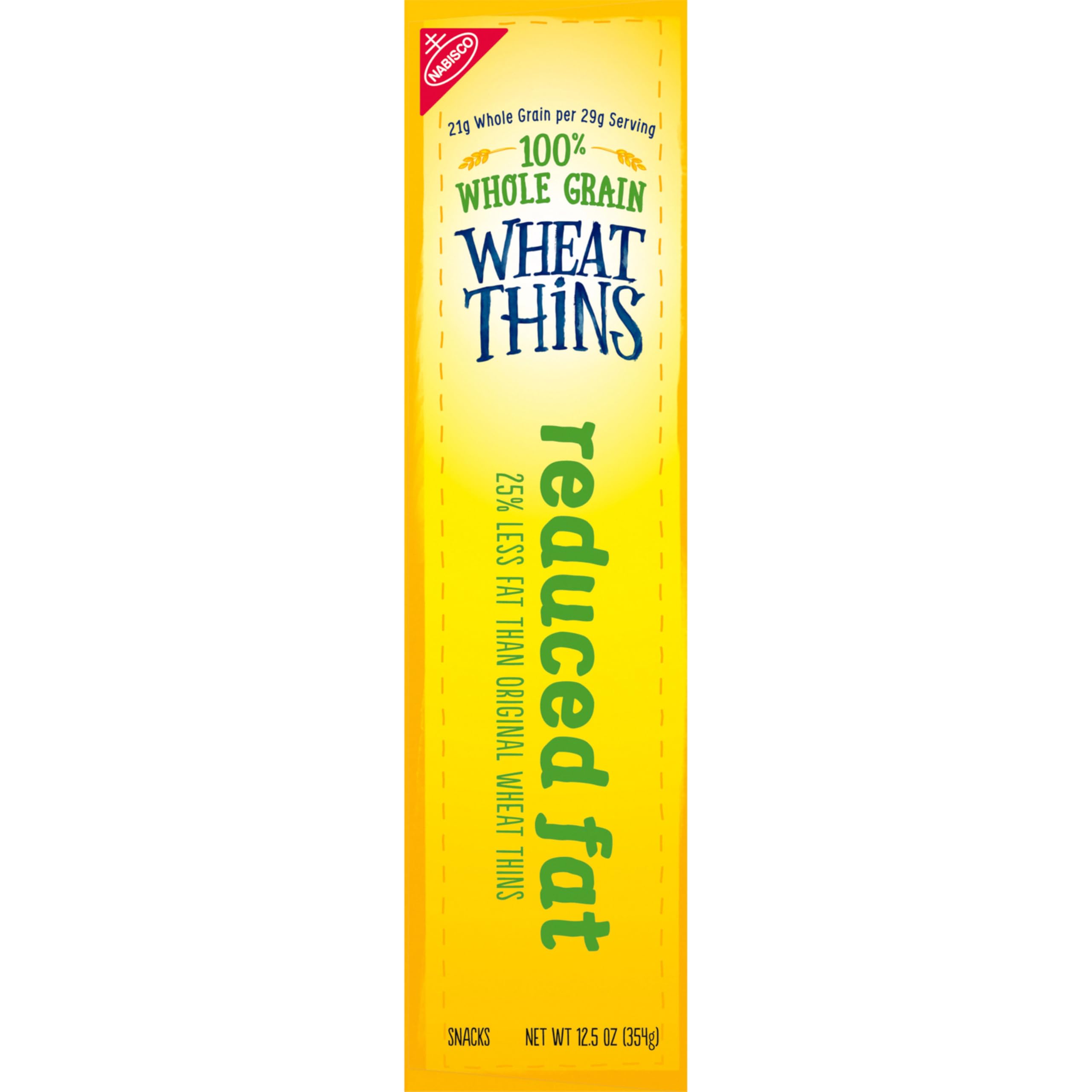 Wheat Thins Reduced Fat Whole Grain Wheat Crackers - Healthy Snacks for Adults & Kids - Family Size Bulk Pack (6-12.5 oz Boxes) - Perfect for School Lunches, Office Snacks & Party Platters