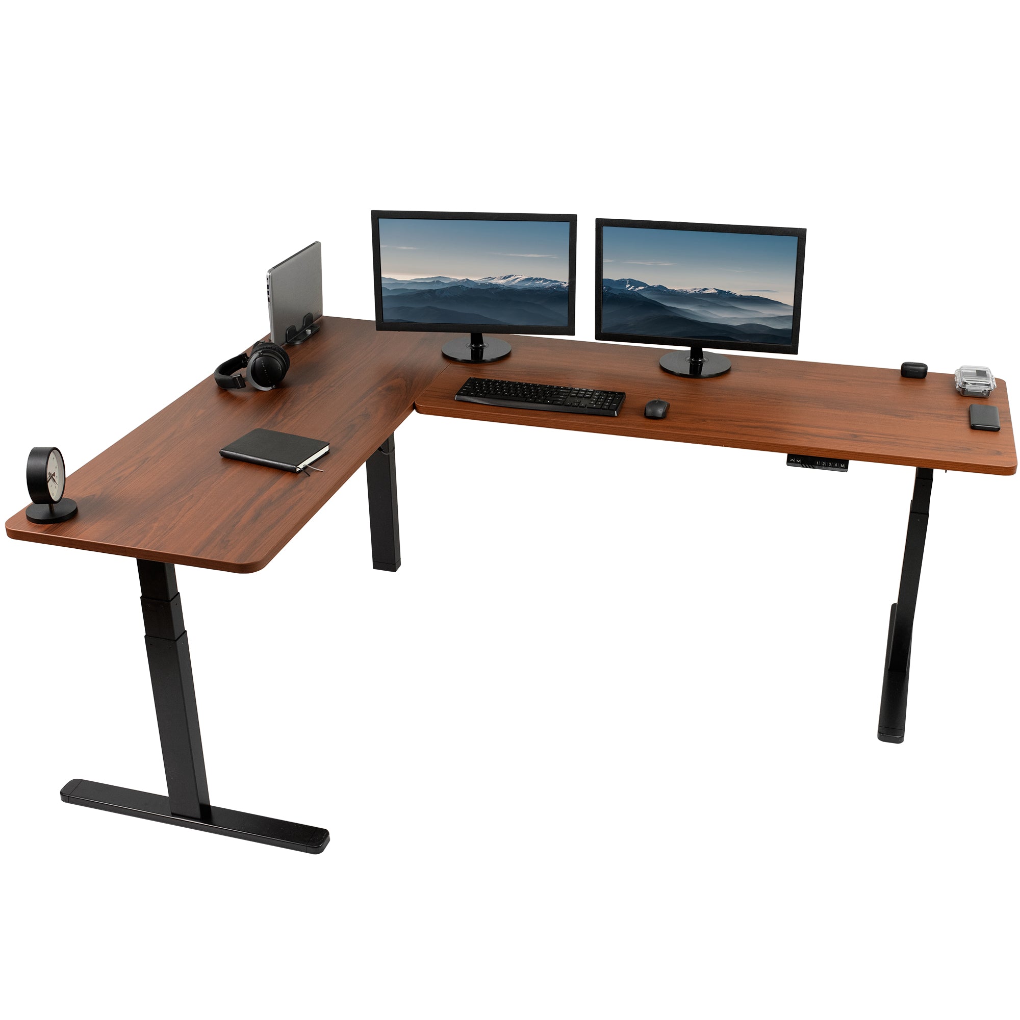 3E Series Triple Motor Electric Standing Desk - Adjustable Height Corner Workstation for Home & Office - Perfect for Ergonomic Workspaces, Gaming Setups & Small Spaces
