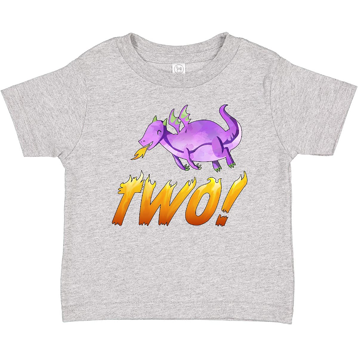 Purple Dragon Breathing Fire Baby T-Shirt - Cute Birthday Outfit for Toddlers & Kids - Perfect for 2nd Birthday Parties & Photo Shoots