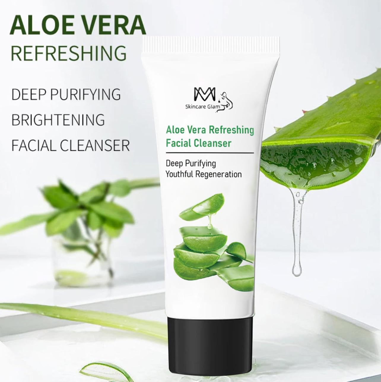 MM Natural Skincare Aloe Vera Face Wash - Deep Cleansing & Hydrating Korean Formula for Radiant Skin | Removes Impurities, Controls Oil & Soothes Sensitive Skin | Anti-Aging Benefits with Organic Aloe | Perfect for Daily Skincare Routine & Post-Workout Refresh