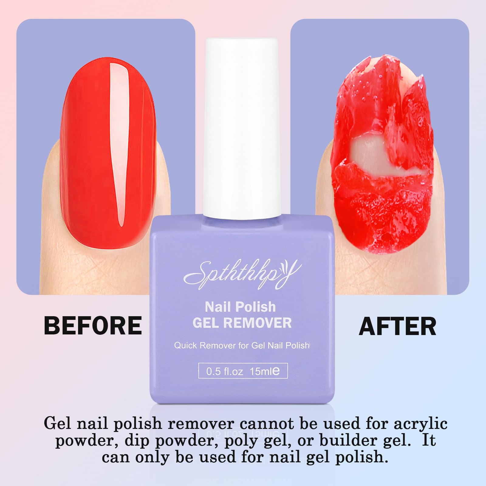 SPTHTHHPY Gel Nail Polish Remover Kit - 2Pcs Quick Remove Set with Cuticle Oil for Salon & Home Use