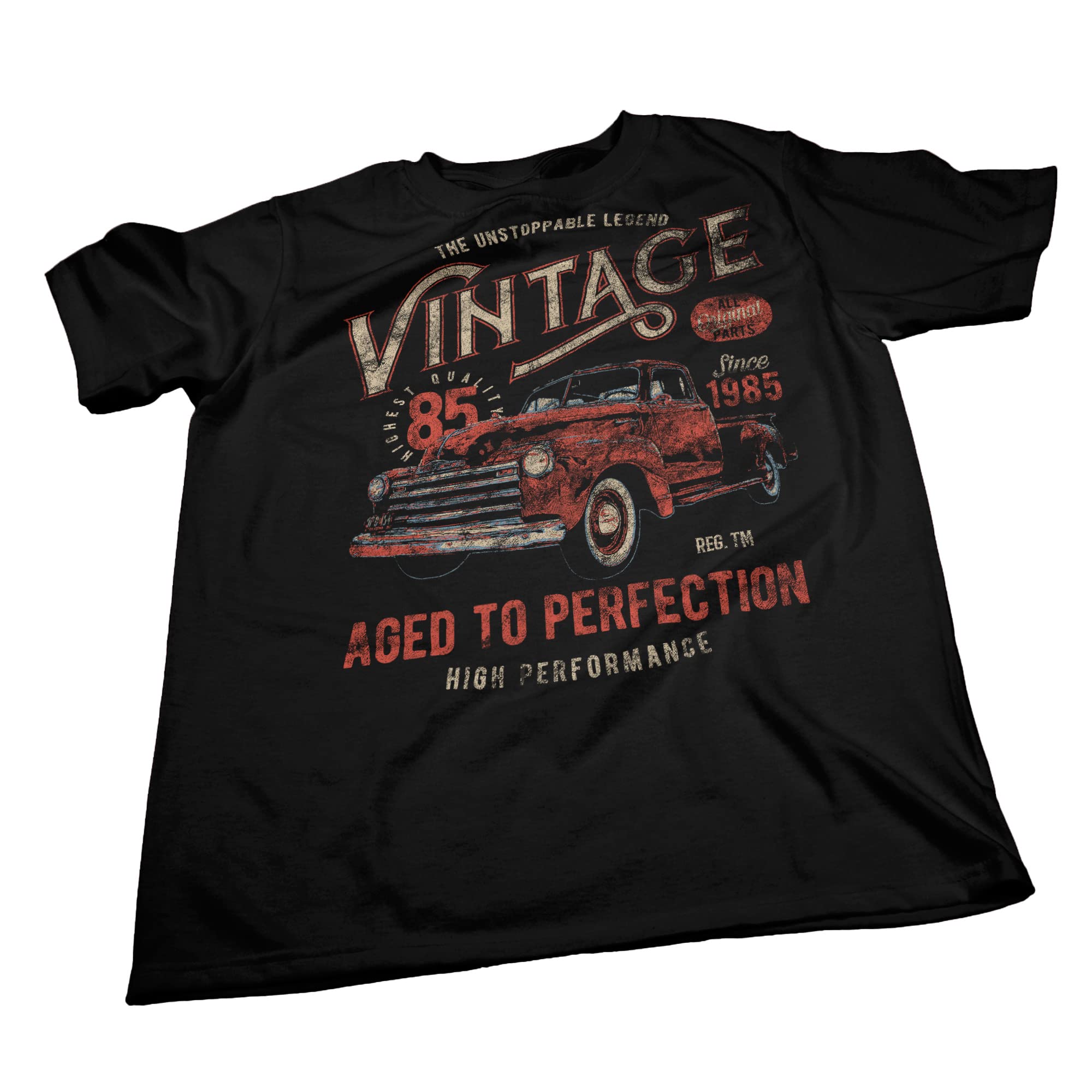 Vintage 1985 Aged to Perfection 40th Birthday Gift for Men - Retro Truck Design T-Shirt - Perfect 40th Birthday Party Outfit & Funny Gift Idea