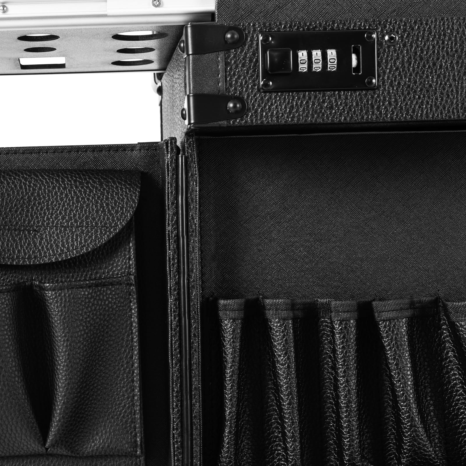 Lockable Rolling Makeup Train Case - 44.09 lbs Professional Cosmetology Trolley with Universal Wheels for Hair Stylists & Makeup Artists | Beauty Salon Cosmetic Storage & Mobile Hairdressing Station (Black) - Perfect for Salon Professionals, Traveling Artists & On-the-Go Beauty Services