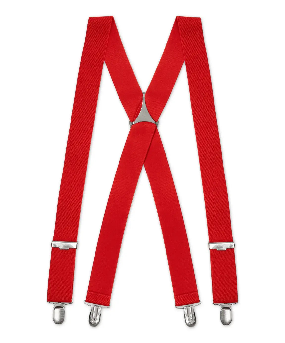 LA Smith Men's Red X-Shaped Suspenders - Stylish & Adjustable for Formal Wear, Cosplay & Vintage Outfits