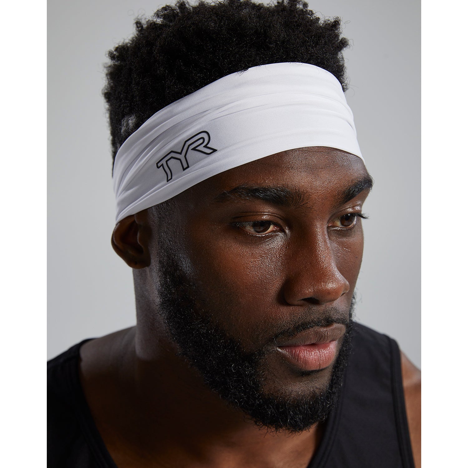 Tyr White Performance Headband for Swimming, Running & Workouts – Sweat-Wicking & Comfortable Sports Headband for Men & Women