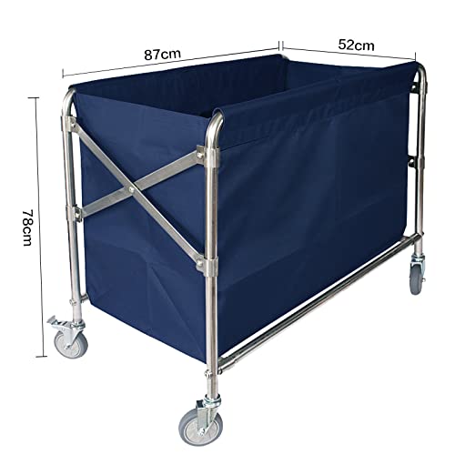 Heavy Duty 12 Bushel (400L) Industrial Laundry Cart with Wheels - Commercial Collapsible Rolling Laundry Hamper Basket, Waterproof & Durable for Home, Hotel, Hospital Storage & Organization - Perfect for Laundry Rooms, Housekeeping & Bulk Cloth Transport