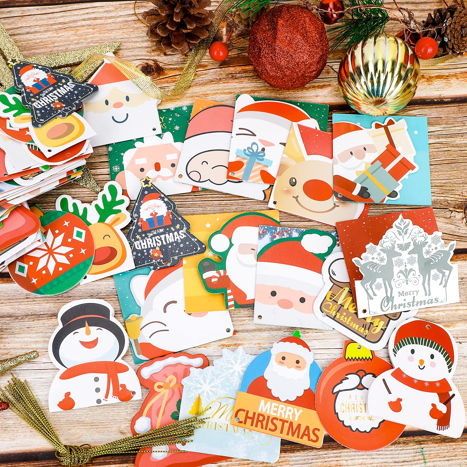 100pcs Christmas Greeting Cards Bulk - Holiday Season Greetings, Invitations & Thank You Cards for Family, Friends & Business (Perfect for Office Parties, Gift Giving & Festive Decorations)
