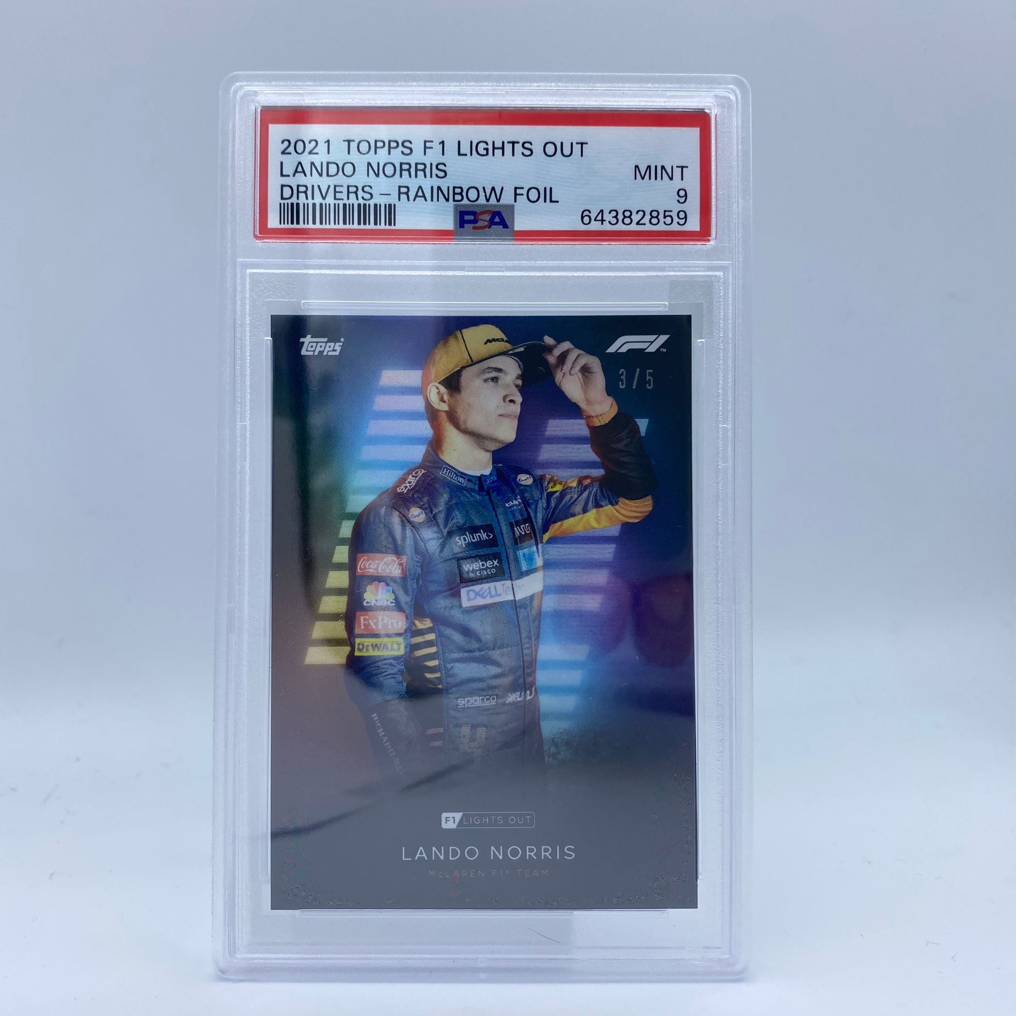 PSA 9 Lando Norris 2021 Topps Chrome Formula 1 F1 Drivers Rainbow Foil Card - Perfect for F1 Collectors, Racing Fans & Sports Memorabilia Enthusiasts