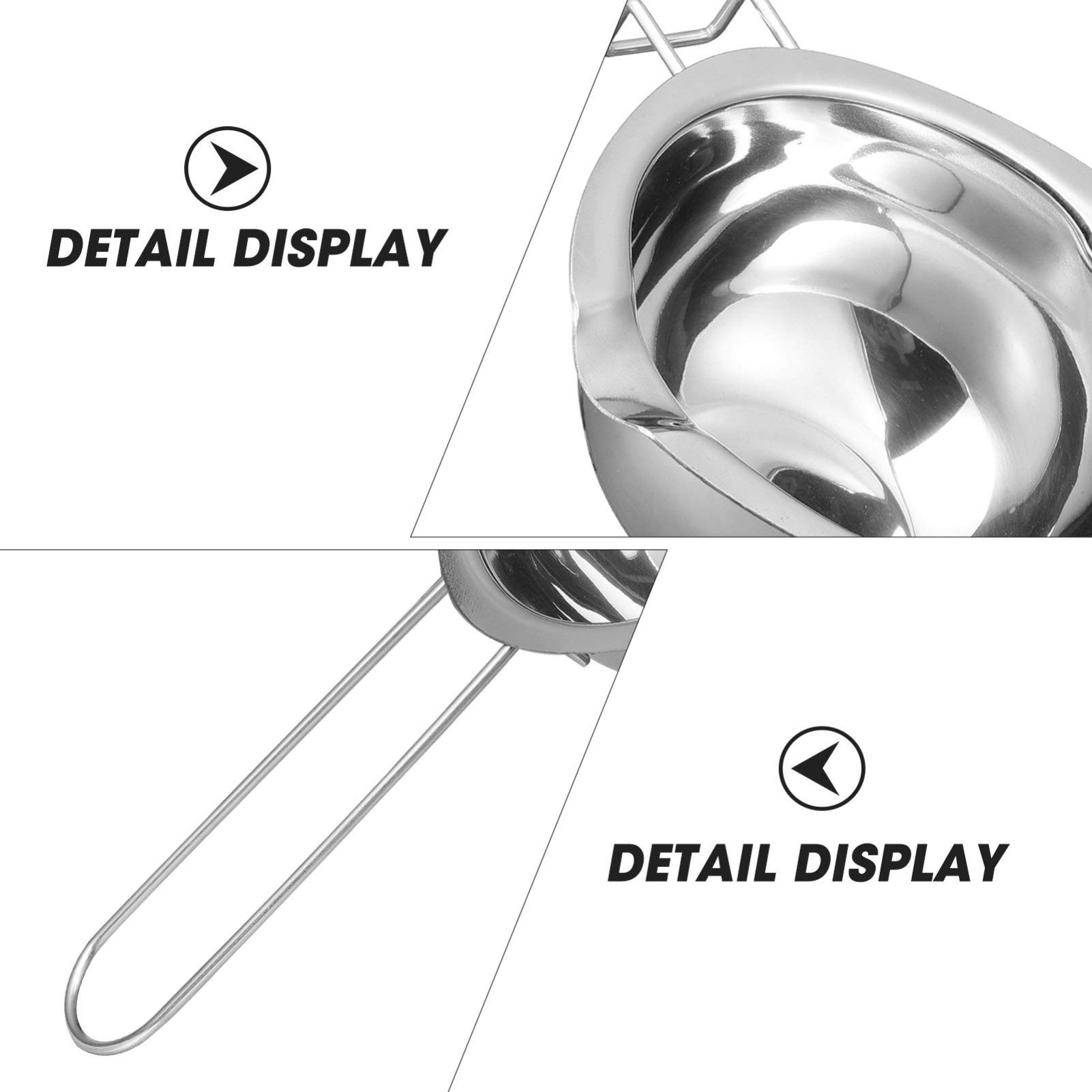 Healifty 400ml Stainless Steel Double Boiler Melting Pot with Handle & Stirring Spoon - Perfect for Melting Chocolate, Candy Making, Candle Crafting & Caramel Sauce - Ideal for Home Bakers & DIY Enthusiasts