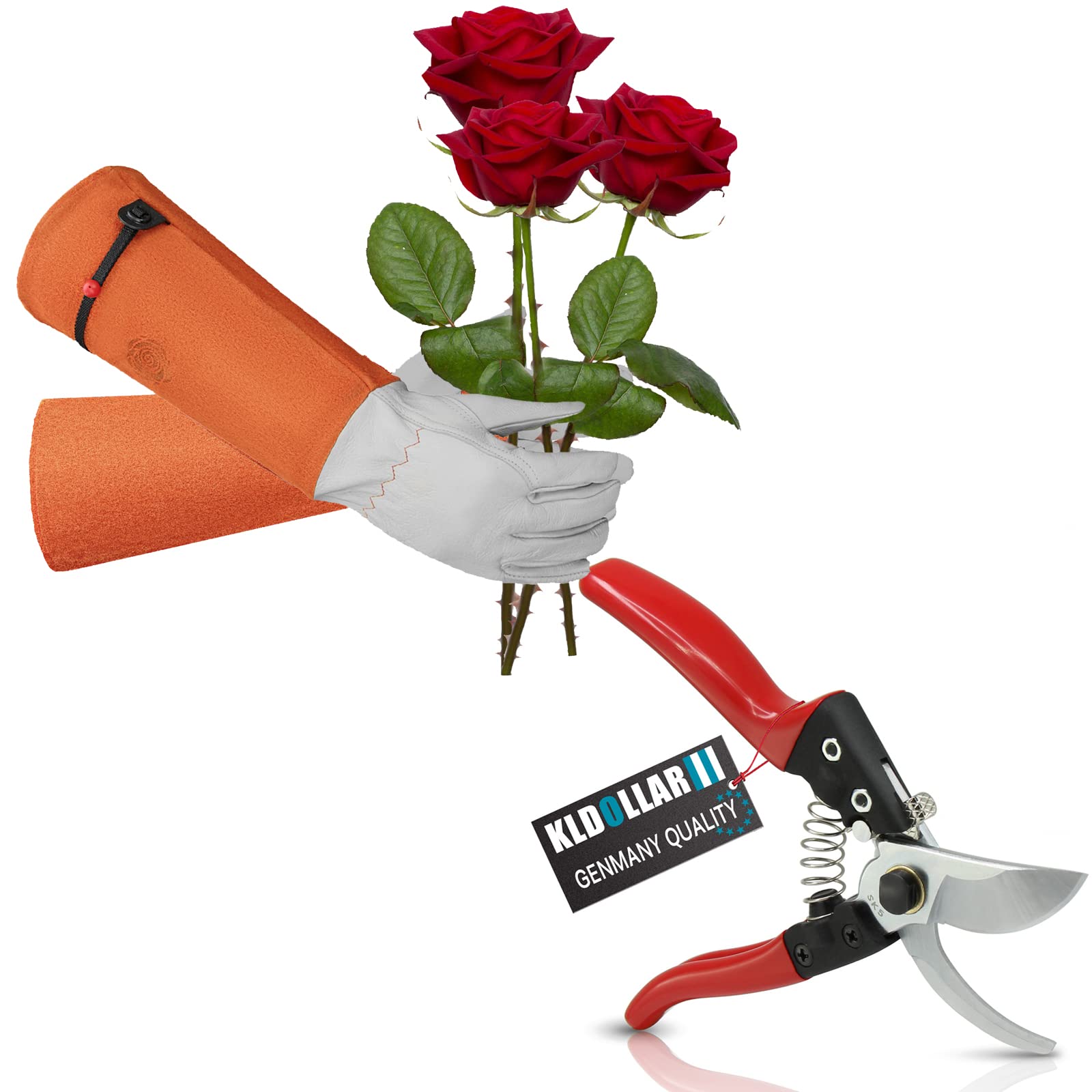 Premium Leather Women's Gardening Gloves with Bypass Pruner – 1 Inch Cutting Capacity for Weeding, Planting & Digging – Durable Garden Tools Set for Outdoor Landscaping & Yard Work