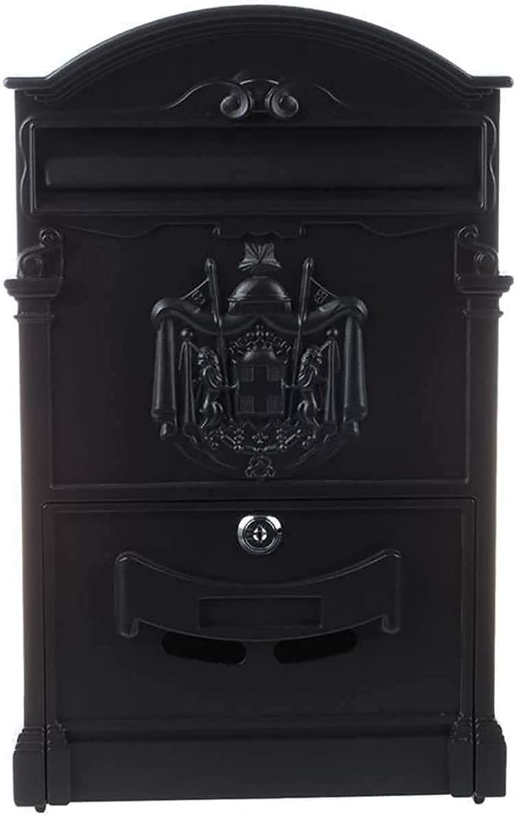 Vintage Retro Metal Letterbox - Heavy Duty Lockable Aluminum Mailbox for Secure Parcel & Letter Delivery - Perfect for Home, Garden, and Office Use