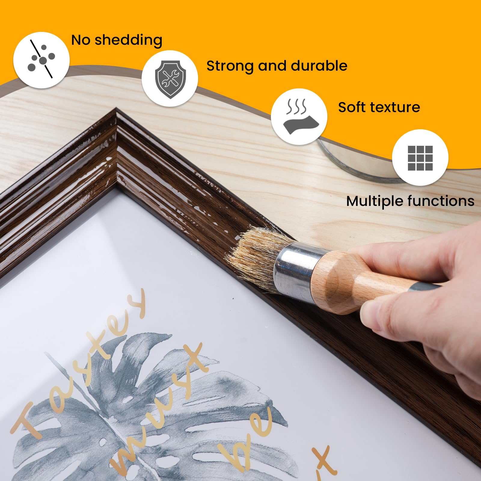 2 Pack Natural Bristle Chalk Paint Brushes & Wax Brushes for Furniture DIY, Art & Crafts - Round Oval Paint Brush for All Painting & Waxing Projects - Perfect for Furniture Makeovers, Home Decor & Creative Painting