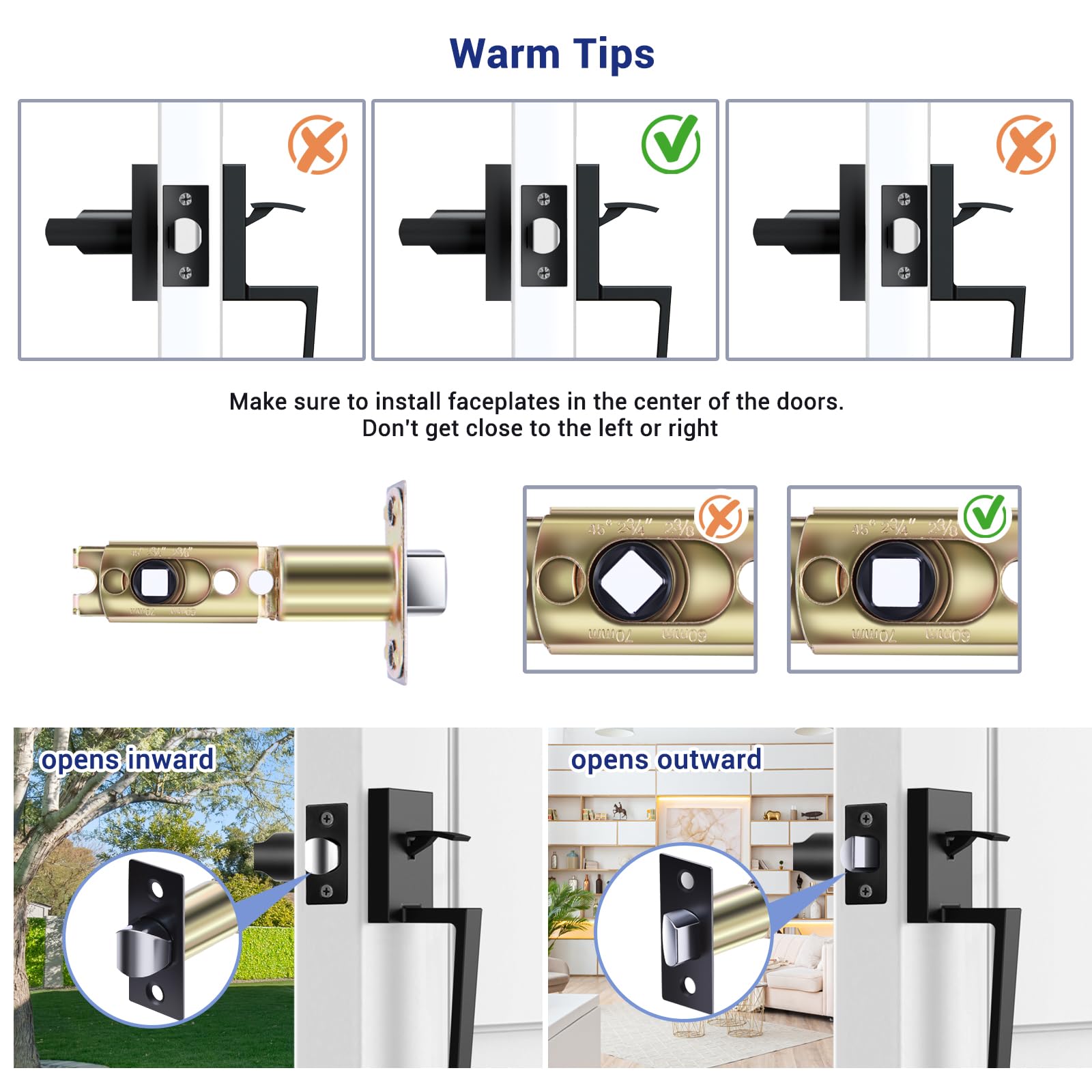 Ohuhu Heavy Duty Matte Black Front Door Handle Set - Single Cylinder Reversible Lever, Zinc Alloy Exterior Entry Door Lock - Compatible with Mechanical, Electronic & Smart Deadbolts - Perfect for Homes, Apartments & Office Buildings