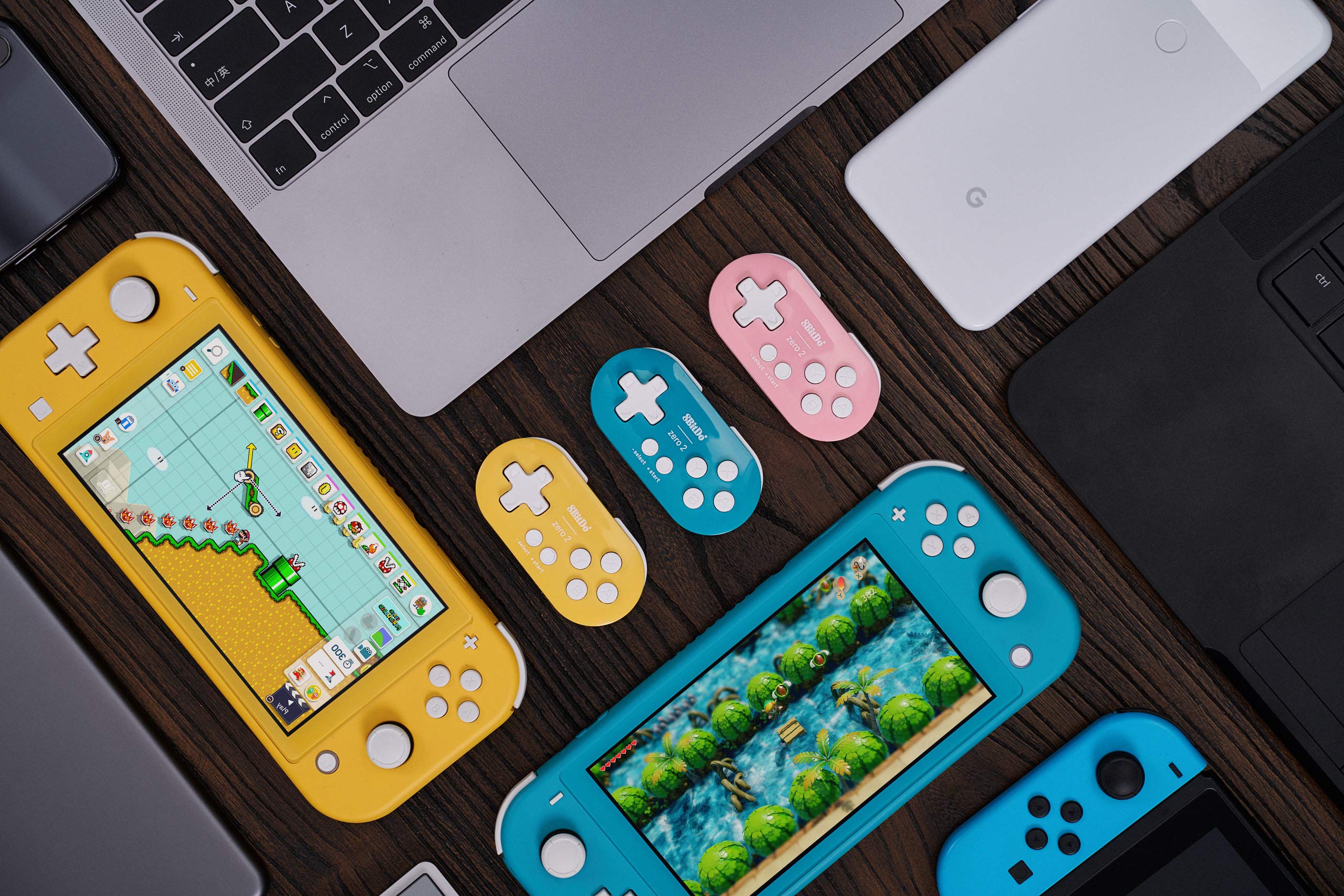 8Bitdo Zero 2 Bluetooth Gamepad - Ultra Compact Keychain Controller for Nintendo Switch, Windows PC, Android, macOS & Raspberry Pi (Pink) | Portable Gaming for Travel, Commute & Retro Arcade Play