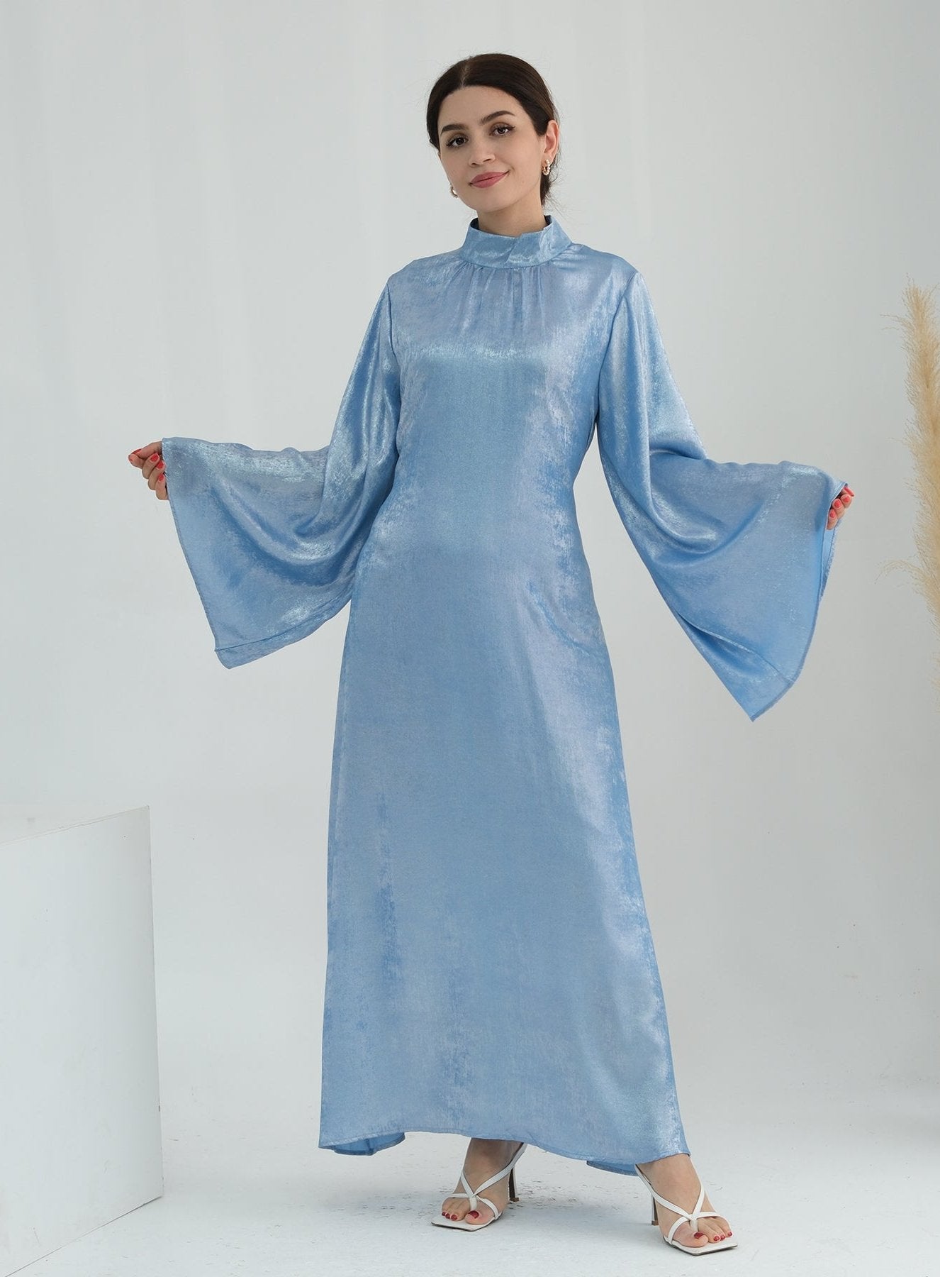 Bailey Shimmer Maxi Dress - Blue | Elegant Long Formal Dress for Women | Perfect for Weddings, Parties & Evening Events