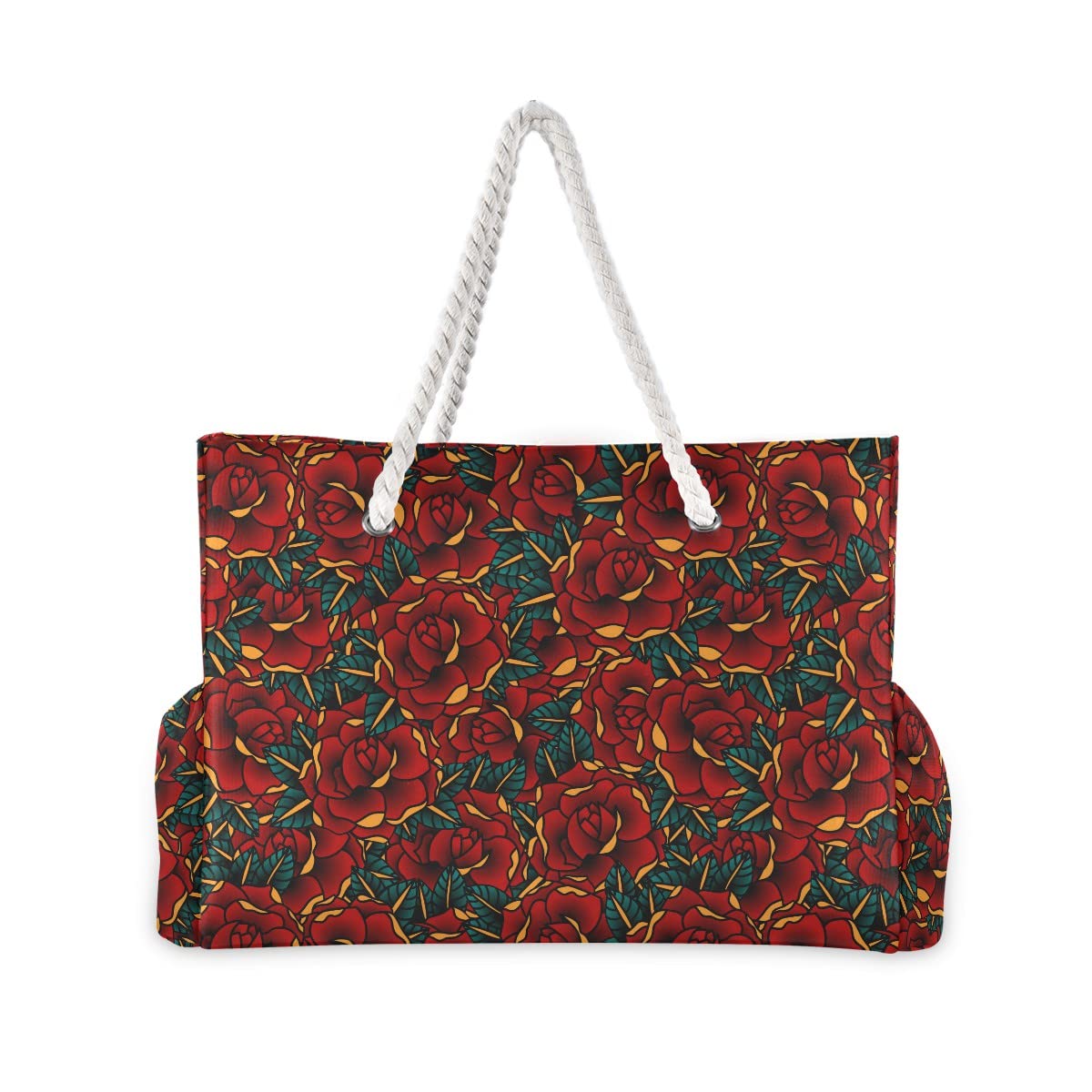Large Vintage Tropical Beach Tote Bag for Women - Waterproof Travel Gym Swim Bag with Zipper Pockets | Perfect for Pool, Beach Vacation & Yoga Class Accessories