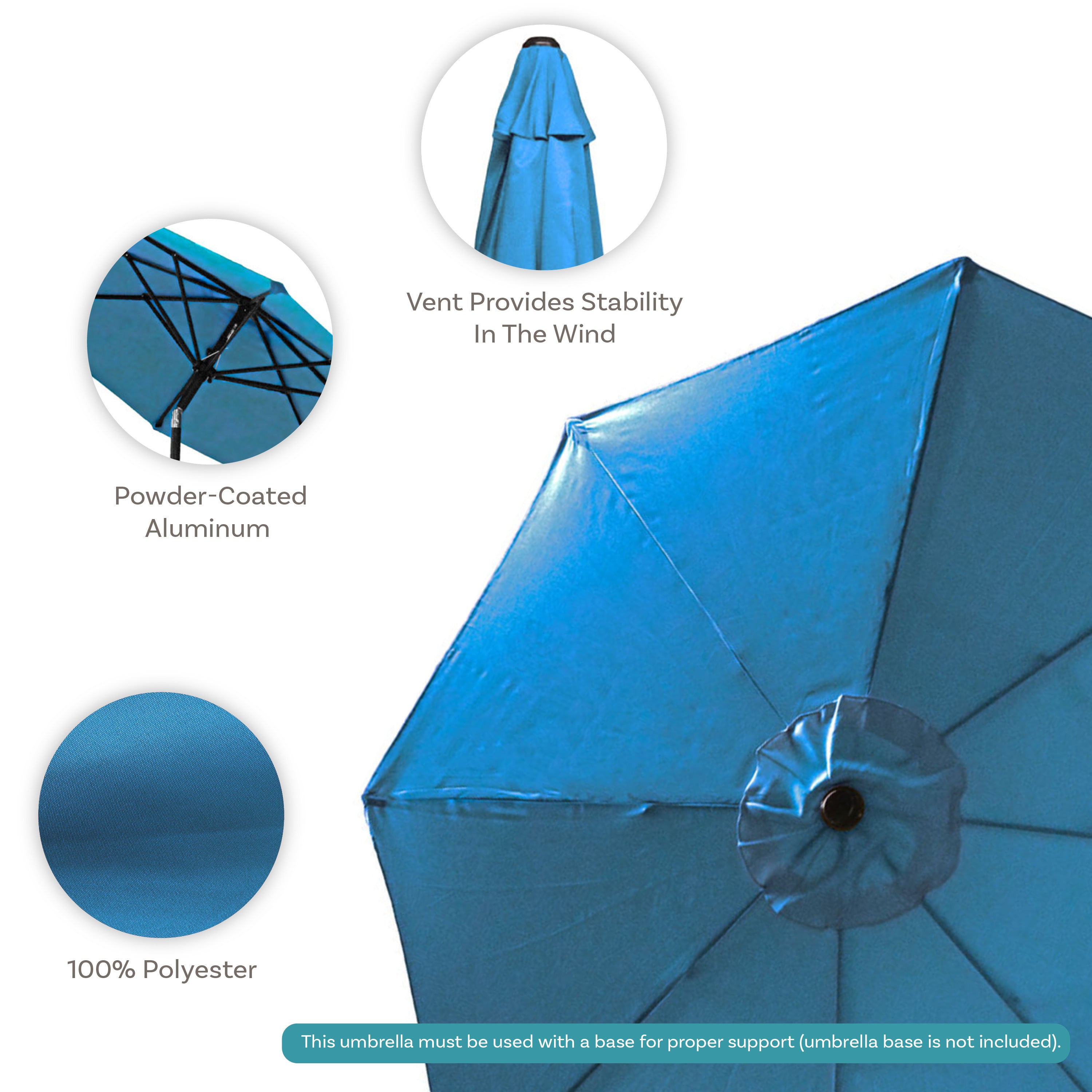 Sunnydaze 9-Foot Aluminum Outdoor Patio Umbrella with Tilt & Crank - Perfect for Poolside, Backyard, Deck, and Garden Shade