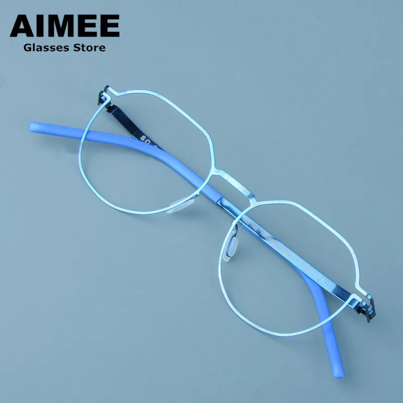 Aimee Women's Full Rim Flat Top Polygon Steel Eyeglasses Frame 13649 | Trendy Geometric Glasses for Women | Perfect for Work, Reading & Fashion Accessories