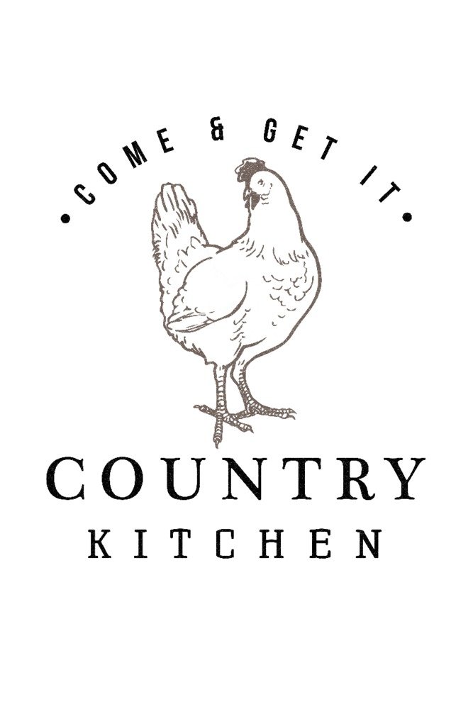 Country Kitchen Chicken on White - Giclee Gallery Print 16x24 - Vintage Travel Poster Wall Art Decor for Dining Room, Kitchen & Farmhouse Style Homes