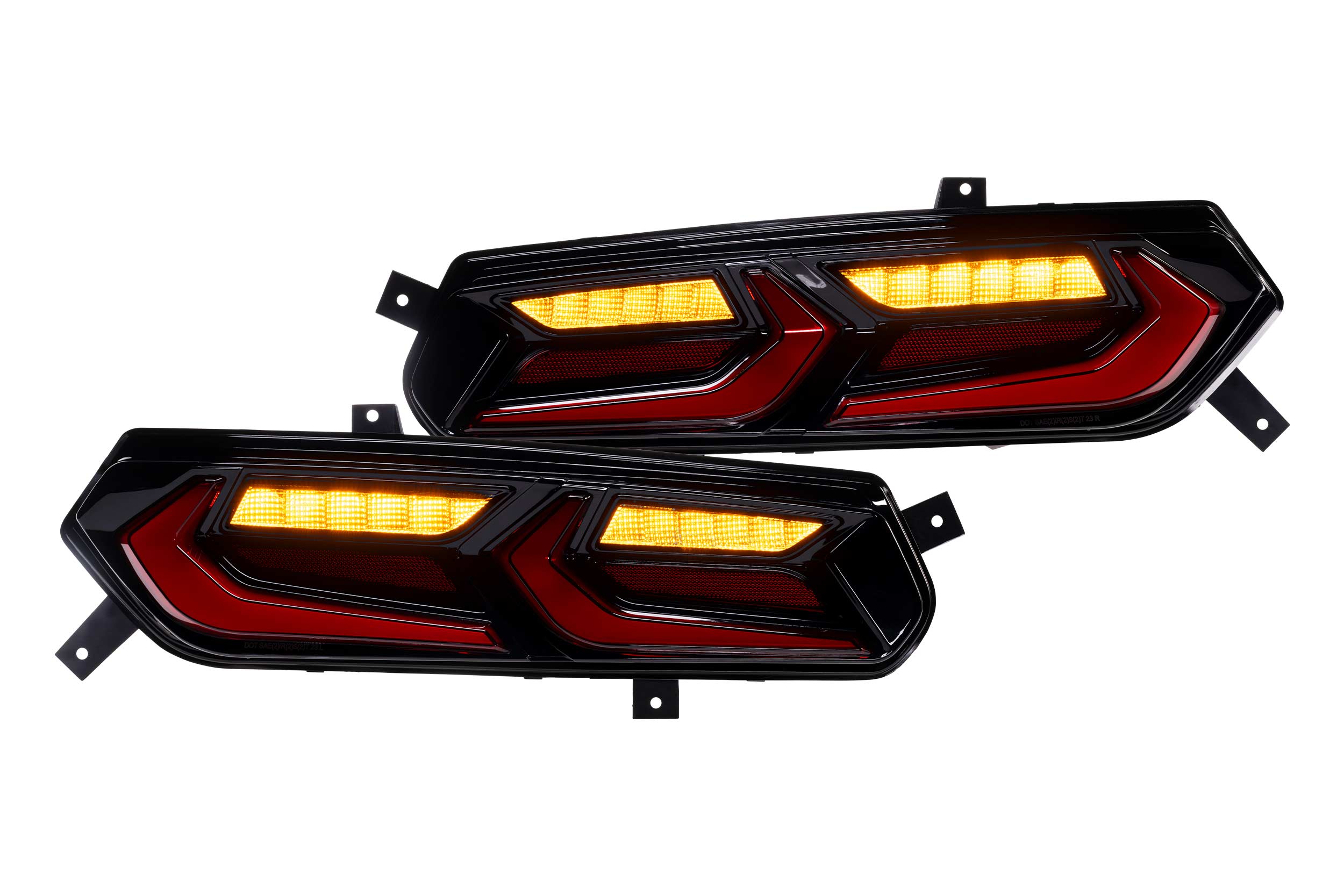 1 Set Red C8 Style Lens XB LED Tail Lights for 2014-2019 Chevy Corvette C7 - High Visibility & Stylish Upgrade for Night Driving & Car Shows