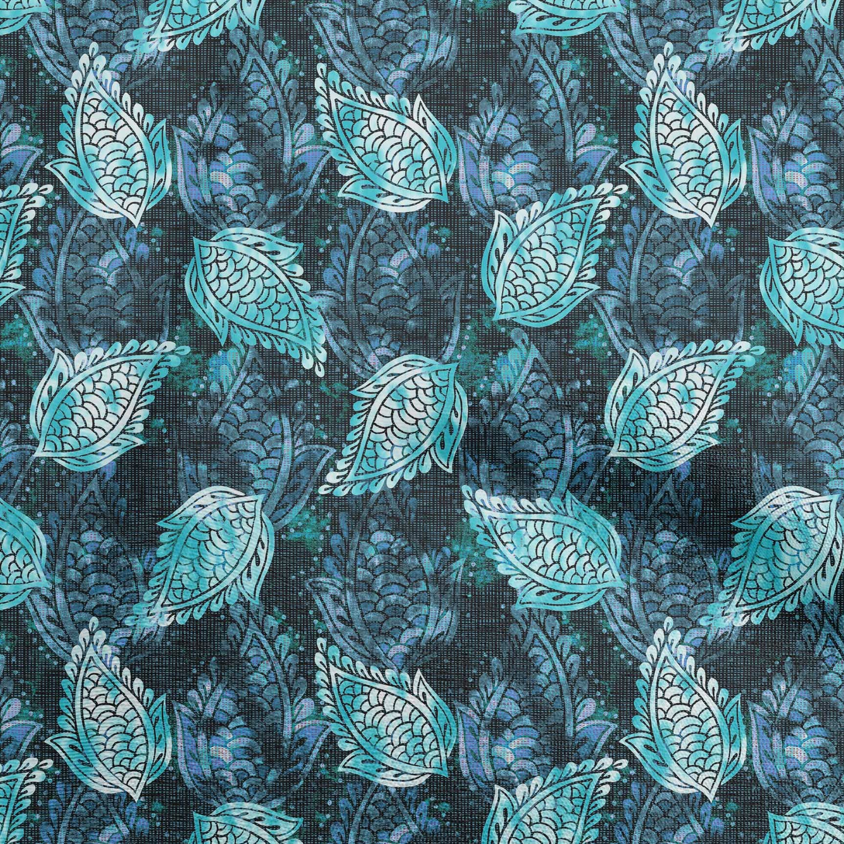 oneOone Cotton Cambric Turquoise Green Paisley Print Fabric - 42 Inch Wide by The Yard for DIY Clothing, Quilting & Home Decor Sewing Projects | Premium Sewing Supplies for Dresses, Curtains & Crafts