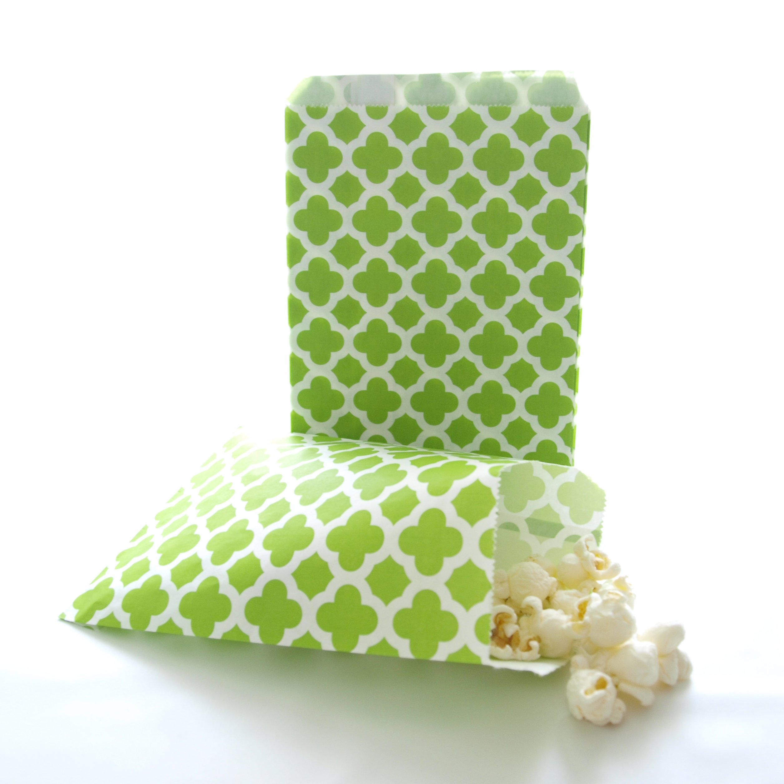 Eco-Friendly Green Wedding Favor Candy Bags - Spanish Tile Design Treat Sacks (25 Pack) - Perfect for Party Favors, Bridal Showers & Baby Showers - Small Gift Bags for Candy, Cookies & Party Treats