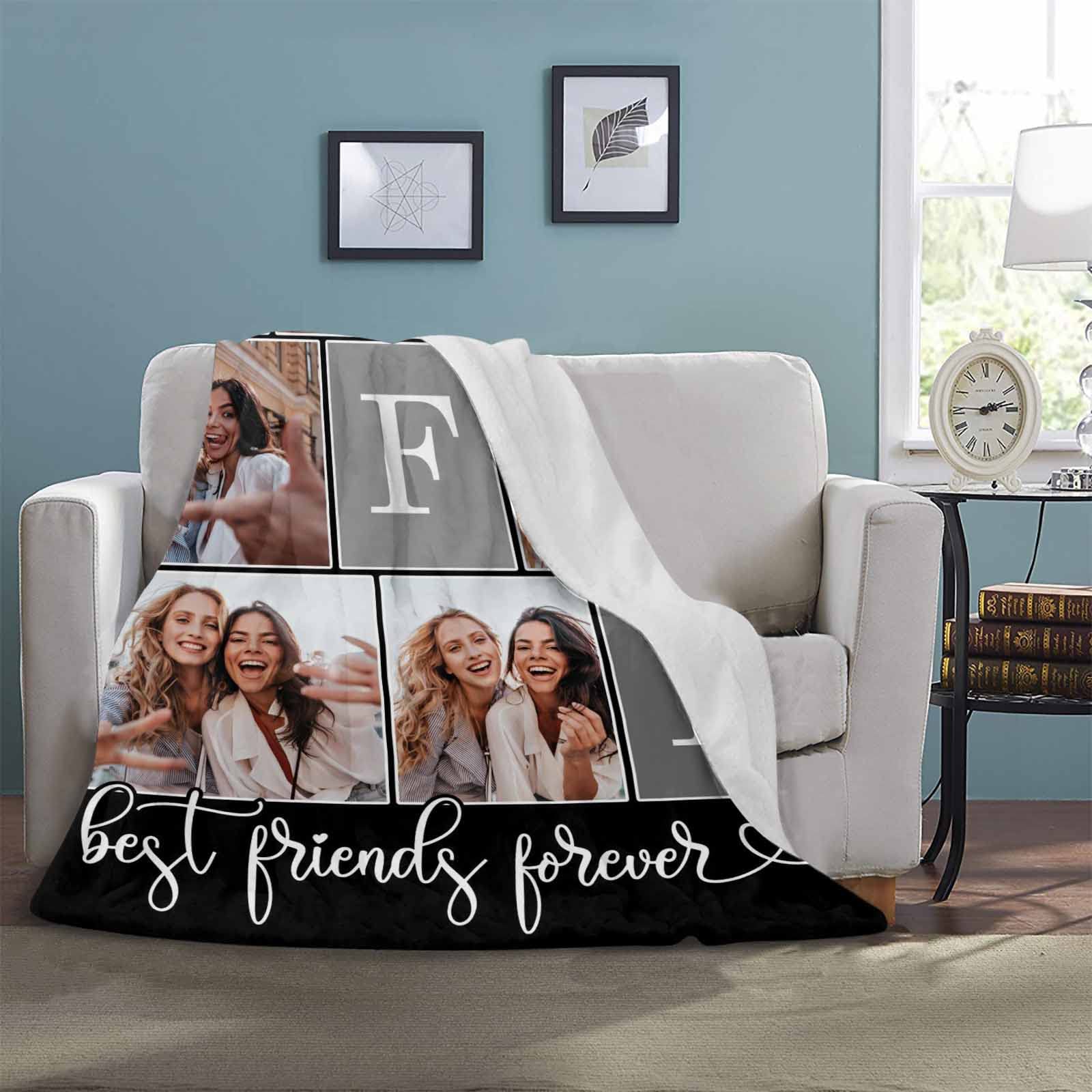 Best Friend Forever Gift Blanket - 60x80 Inch Soft Throw Blanket for Women, Girls, BFF, Sisters, Friendship Gifts for Birthday, Christmas, Home, Bed, Sofa, Camping, Movie Nights