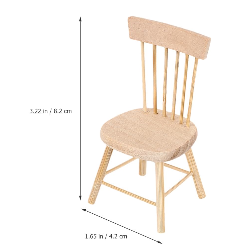 Yardwe 24-Piece Miniature Wooden Dollhouse Chair Set - 1:12 Scale Doll Furniture for Dollhouse Decor, DIY Crafts & Miniature Scenes | Perfect for Dollhouse Accessories, Tea Party Displays & Collectors