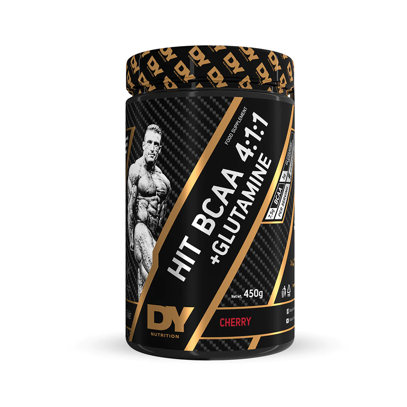 DY Nutrition Hit BCAA 4:1:1 + Glutamine 450g Powder - Branched Chain Amino Acids Supplement for Muscle Recovery & Growth - Pre Workout & Post Workout Drink Mix for Athletes & Bodybuilders
