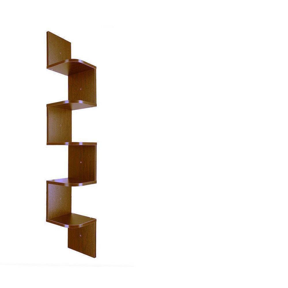 5-Tier Wall Mounted Corner Shelf - Floating Display Shelves for Office, Living Room, Bedroom & Bathroom Storage - Space Saving Home Decor & Organization Solution - Perfect for Small Spaces, Books, Plants & Decorative Display