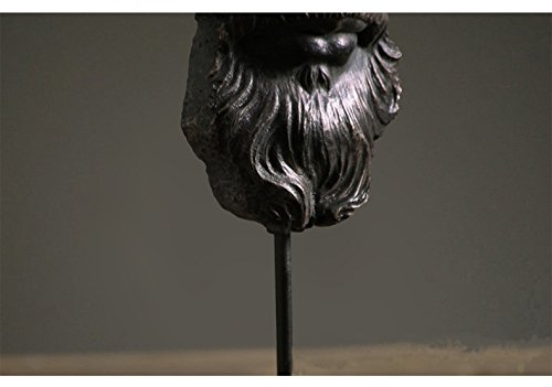 Abstract Half Face Beard Statue - Modern Home Decor & Thoughtful Gift for Men | Office Desk, Living Room, Bookshelf Decoration | Black Sculpture Art Piece