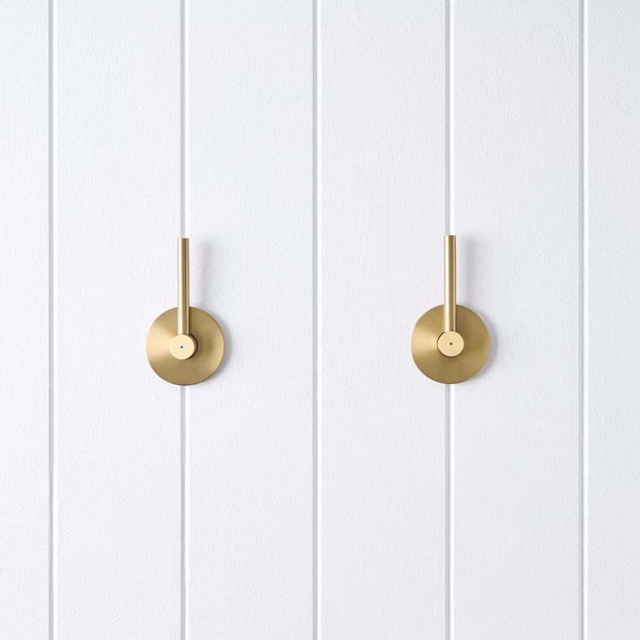 Sydney Double Handle Bathroom Sink Faucet in Brushed Brass Finish - Perfect for Modern Bathroom and Powder Room Renovations