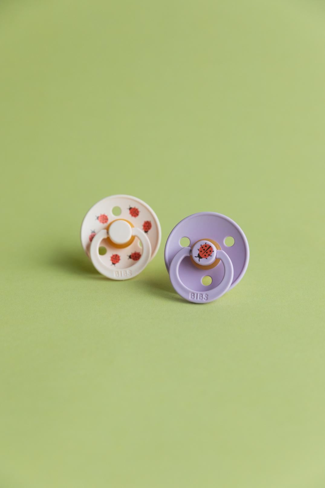 BIBS Size 1 & 2 Latex Pacifiers - Urban Garden Design, Twin Pack for Newborns & Infants - Perfect for Soothing, Daycare & On-the-Go Parenting