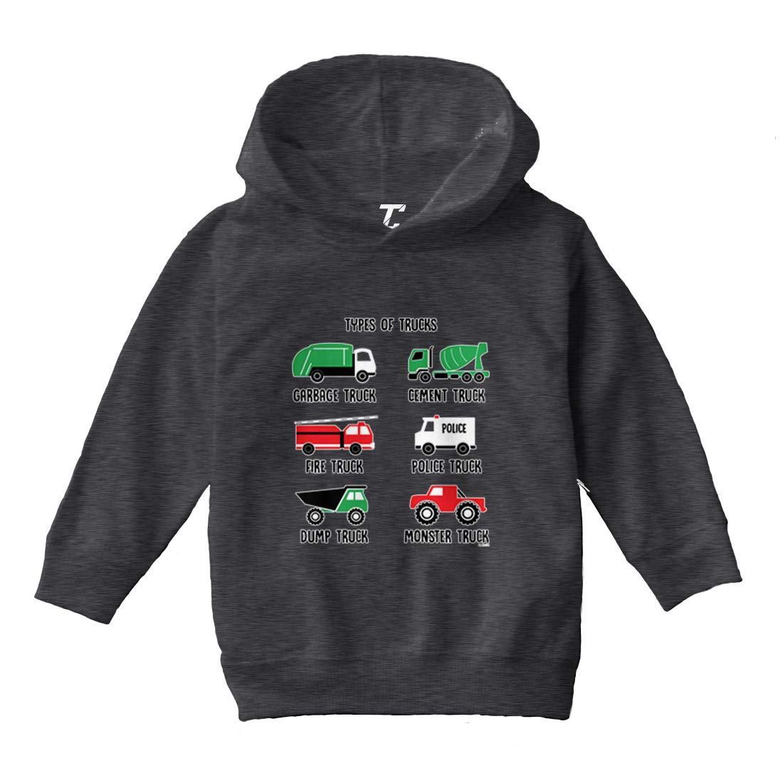 Kids' Garbage Truck & Fire Engine Fleece Hoodie - Toddler & Youth Monster Truck Themed Pullover for Playtime & Outdoor Adventures