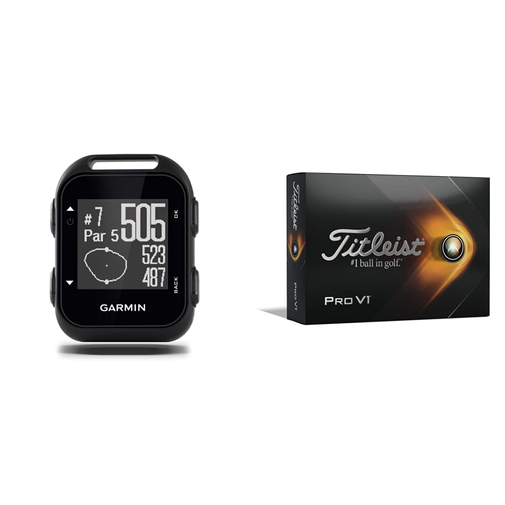 Garmin Approach G10 - Compact Handheld Golf GPS with 1.3-inch Display & Titleist Pro V1 Golf Balls - Accurate Distance Measurement & Premium Golf Equipment for Practice & Tournament Play