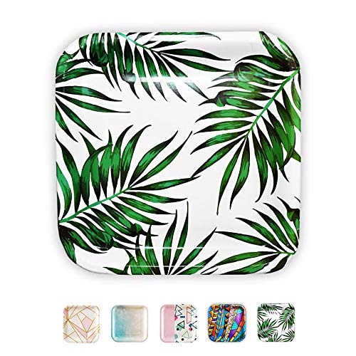 SOLAS Eco-Friendly 9 Inch Square Palm Leaf Plates - 100% Compostable Disposable Dinnerware for Jungle & Luau Parties (Pack of 20) | Perfect for Outdoor Weddings, Picnics & Sustainable Events