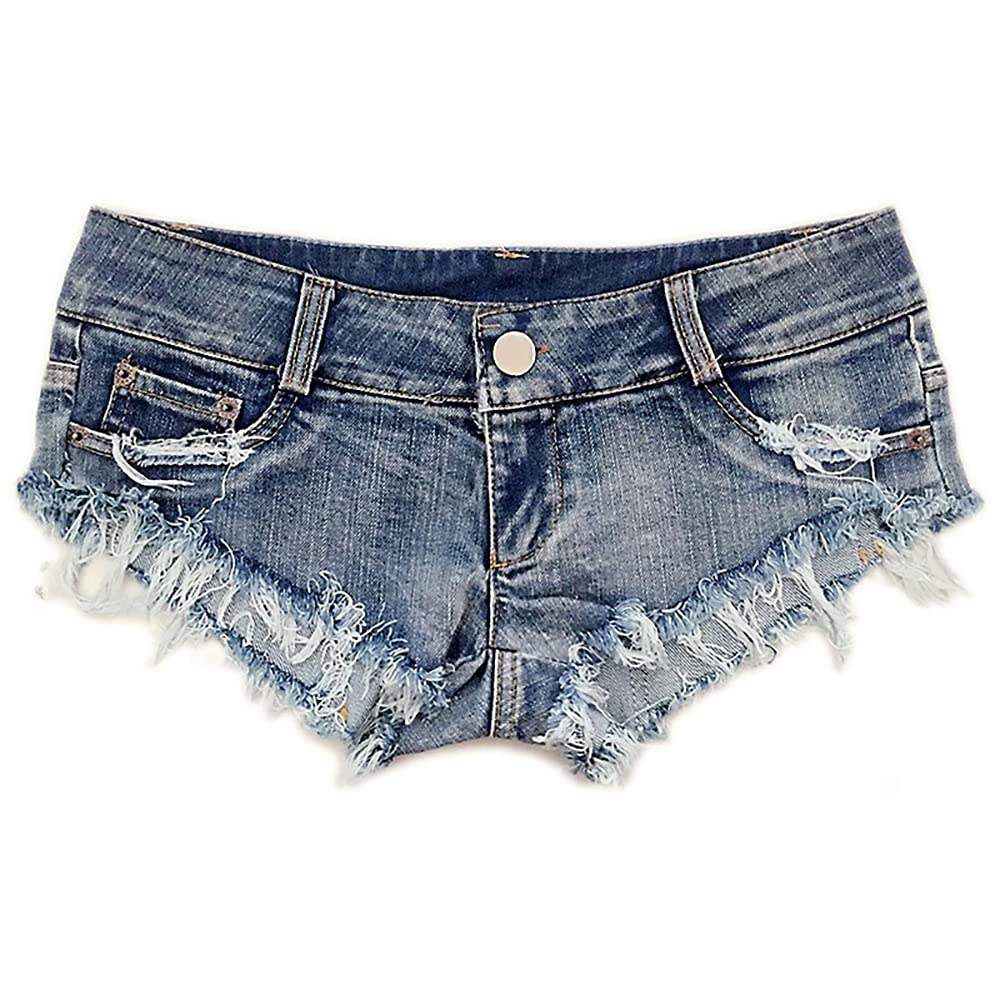 Women's Low Waist Ripped Denim Shorts - Sexy Booty Hot Pants for Summer, Beach, Party & Casual Wear