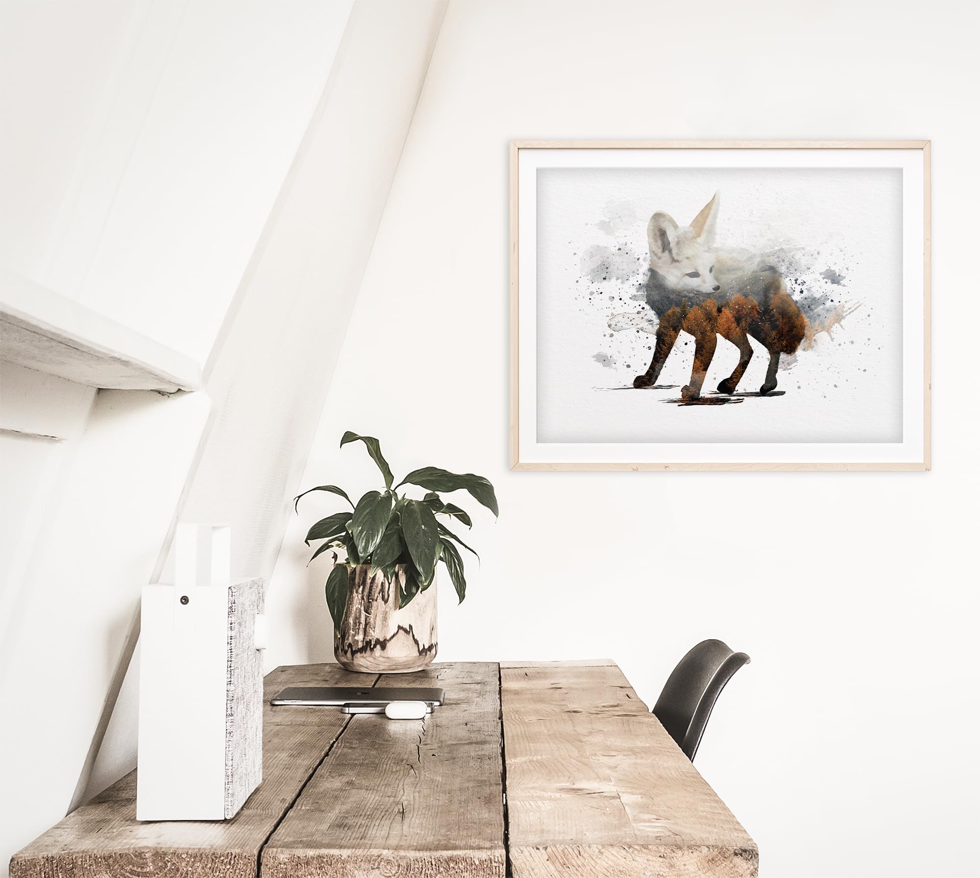 Double Exposure Fennec Fox Art Print - 8x10