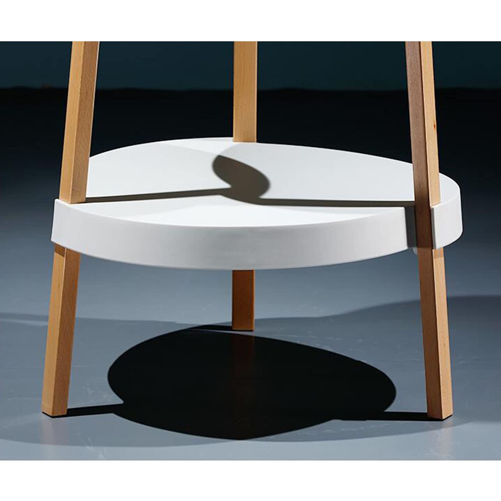 Round Wood Coffee Table with Storage Shelf - 19.29