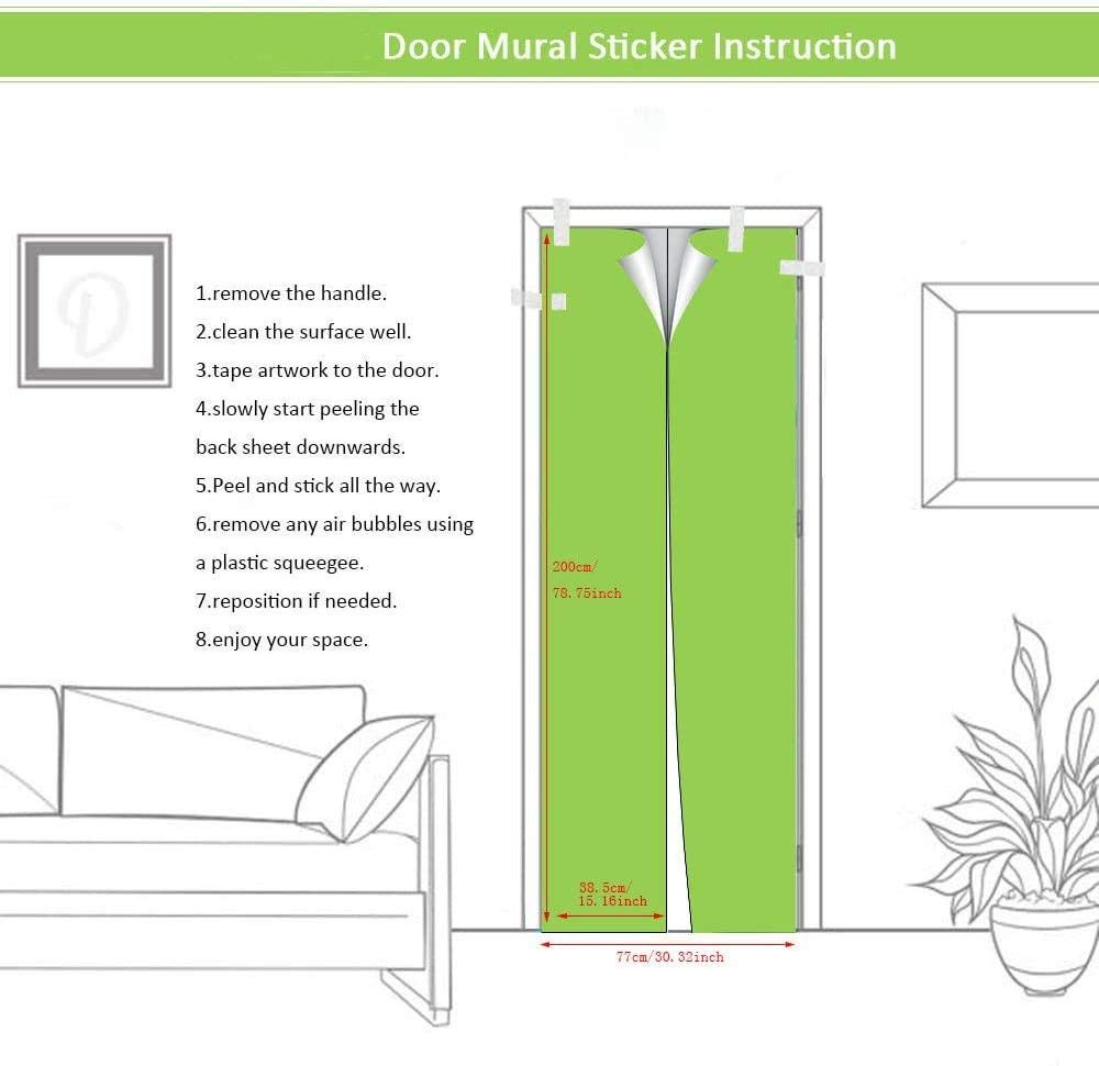 VIRANDA 3D Peel and Stick Flower Door Mural - Removable Vinyl Wall Decals, Waterproof Self-Adhesive Wallpaper for Home Decor (34x78.8 inch) - Perfect for Bedroom, Living Room, Office & Nursery Wall Art