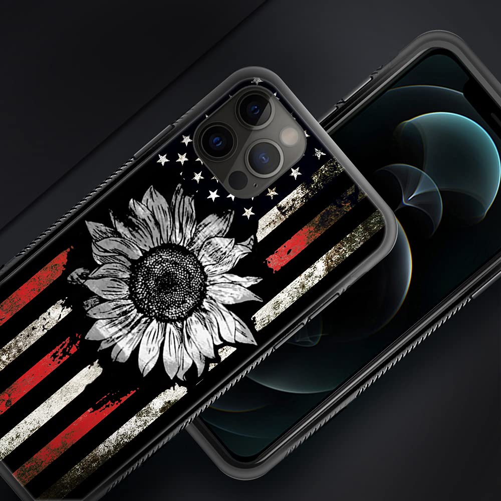 iPhone 12 Pro Max Case 6.7 Inch - Retro Sunflower Design Hard PC Back with Soft TPU Bumper, Non-Slip Protective Phone Cover for Women | Perfect for Everyday Use, Office, Travel & Outdoor Activities