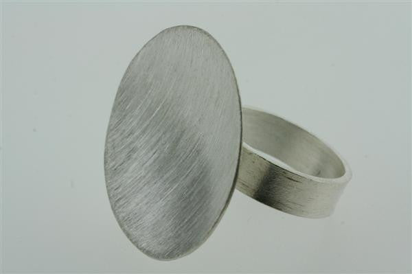 Circle Disc Scratched Ring - Pure 925 Sterling Silver Jewelry for Women, Minimalist Fashion Accessory, Perfect for Everyday Wear & Special Occasions